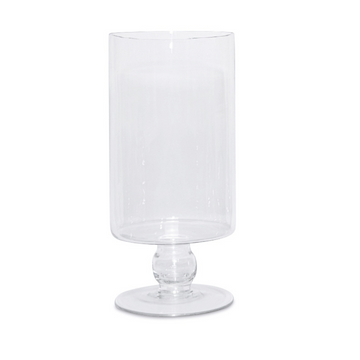 Large 11.6-Inch Clear Hurricane Pedestal Vase – Ideal for Weddings, Timeless Events, and Home Décor | Elegant Glass Centerpiece for Floral Candle Displays - AllureAbode Décor