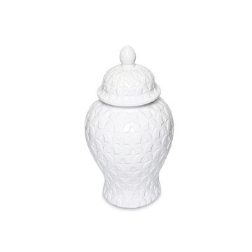 Elegant Elysium Temple Jar – 15"H Ceramic Decorative Container with Lid | Perfect for Displaying Flowers and Storing Essentials - AllureAbode Décor