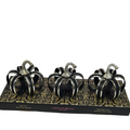 Christian Siriano Nickel Steel and Black Pumpkins Set – Luxe Seasonal Décor - AllureAbode Décor 