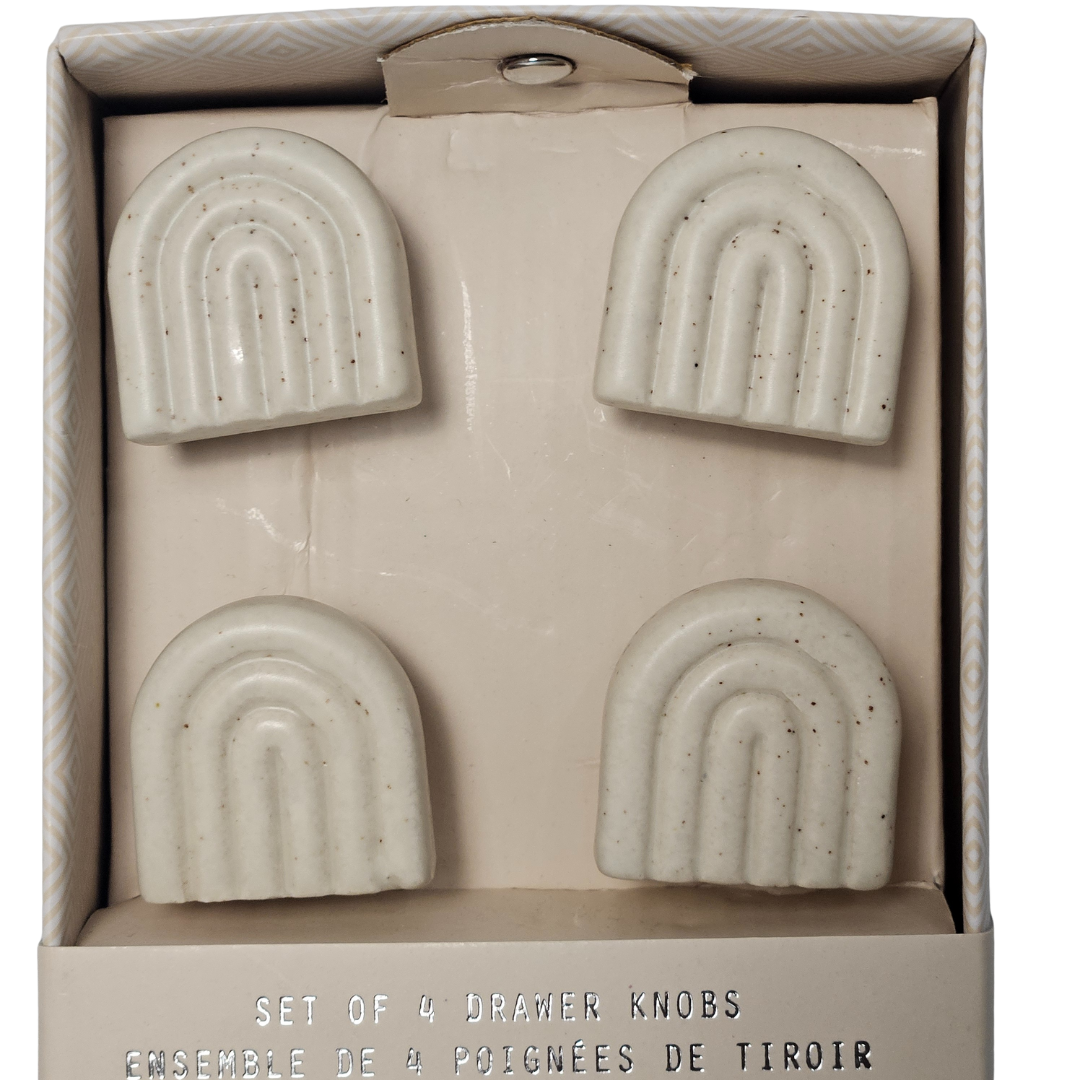Boho Arch Terrazzo Ceramic Cabinet Knobs – Set of 4 - AllureAbode Décor 