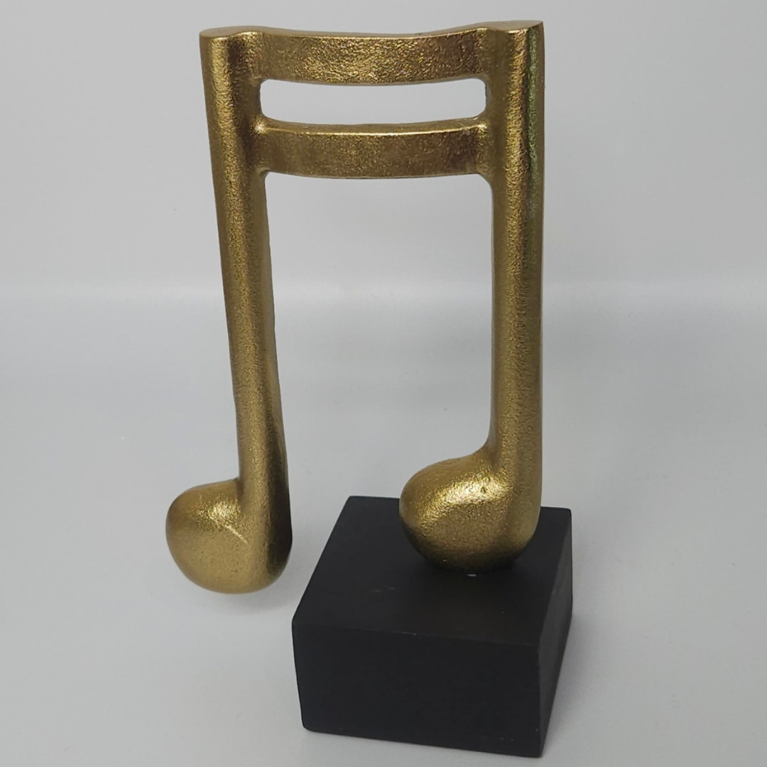 Celebrate Your Love for Music with This Golden Eighth Note Sculpture - AllureAbode Décor 