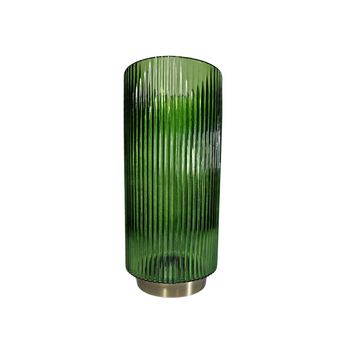 Modern Art Hunter Green Terrarium Glass Vase with Gold Pedestal Trim | Luxury Nordic Glass Vase for Hydroponics - AllureAbode Décor 