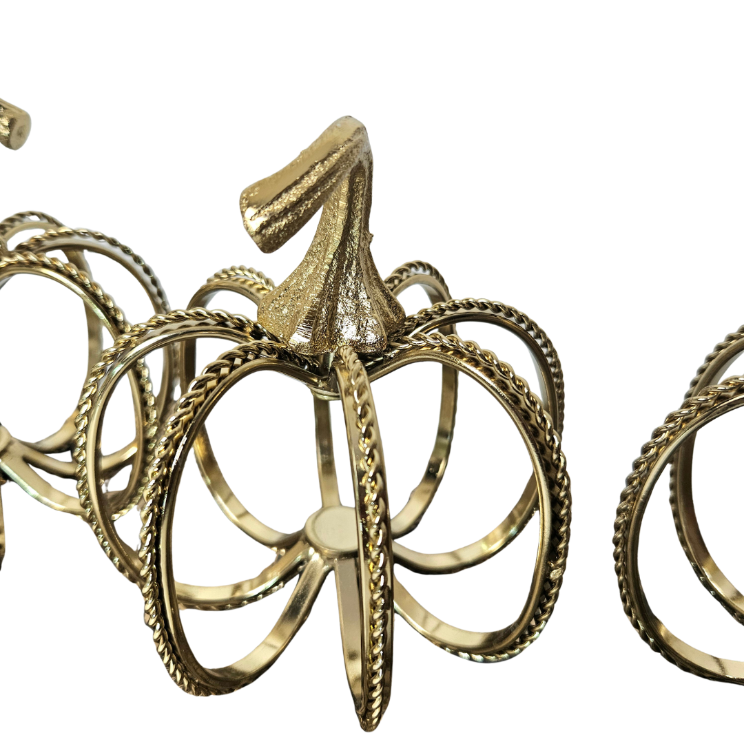 Gold Wire Rope Pumpkin Designer Accent by Christian Siriano - AllureAbode Décor 