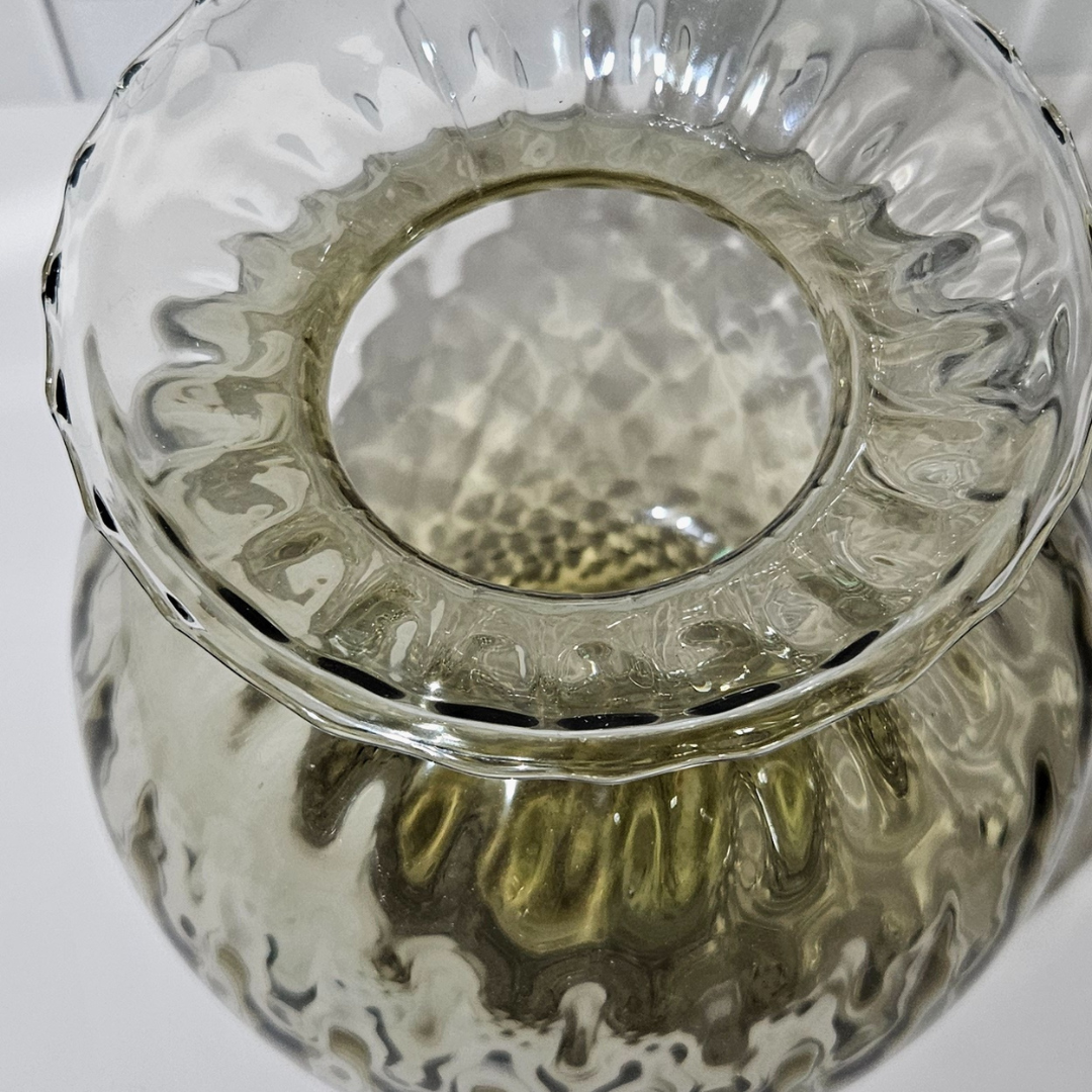 Luxurious Vintage Glass Vase in Gold Amber | Large 22-inch Retro Gold Amber Glass Vase | 1970s Home Decor Accent. Marano Inspired. - AllureAbode Décor 
