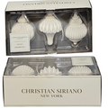Christian Siriano Pleated Bell Christmas Ornaments – Set of 3 Velvet Overlay & Chalk Ceramic Holiday Decor - AllureAbode Décor 