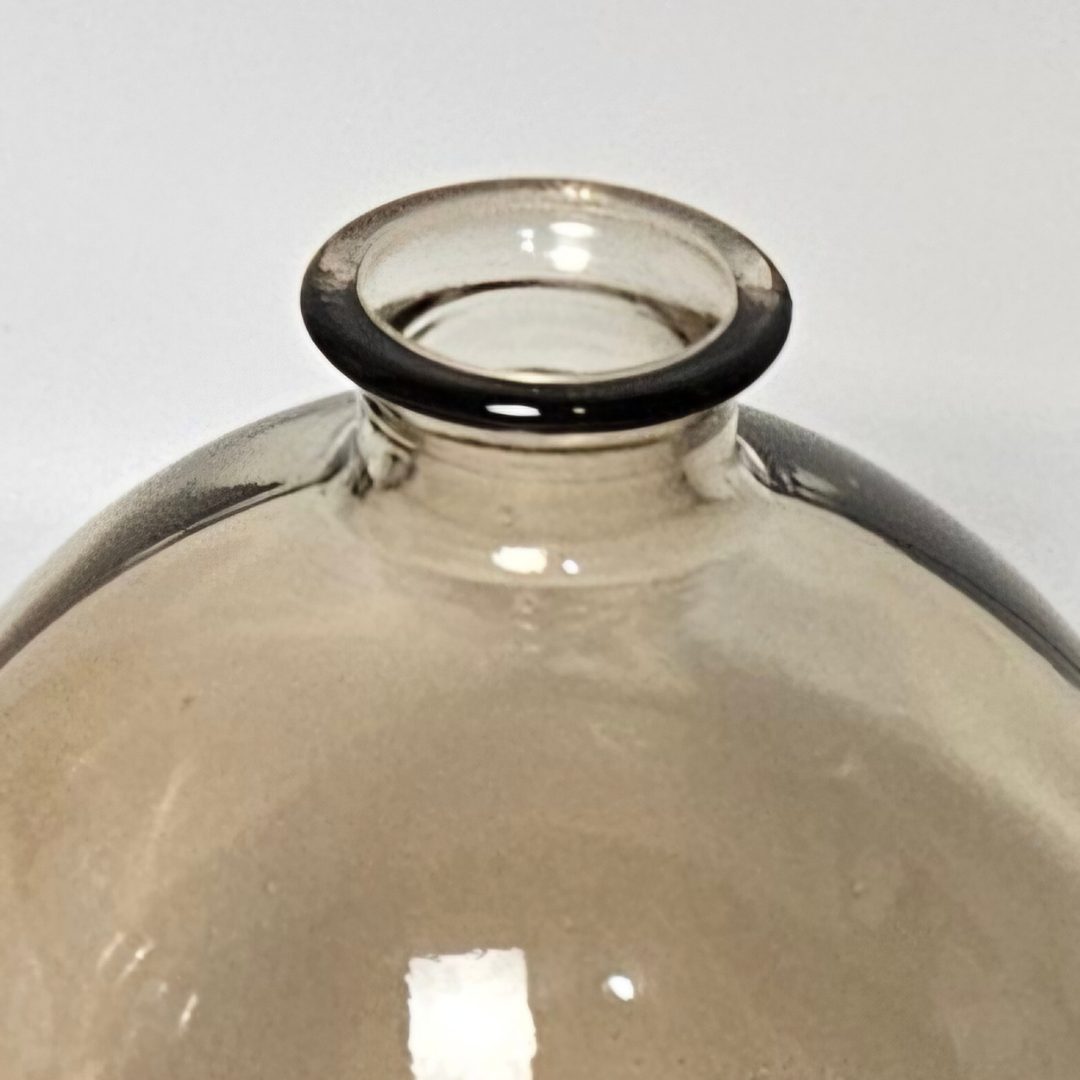 Smoky Brown Balloon Vase, 8” Recycled Glass for Eco-Chic Home Decor – Modern Vintage Appeal, Perfect for Shelves Tables - AllureAbode Décor 