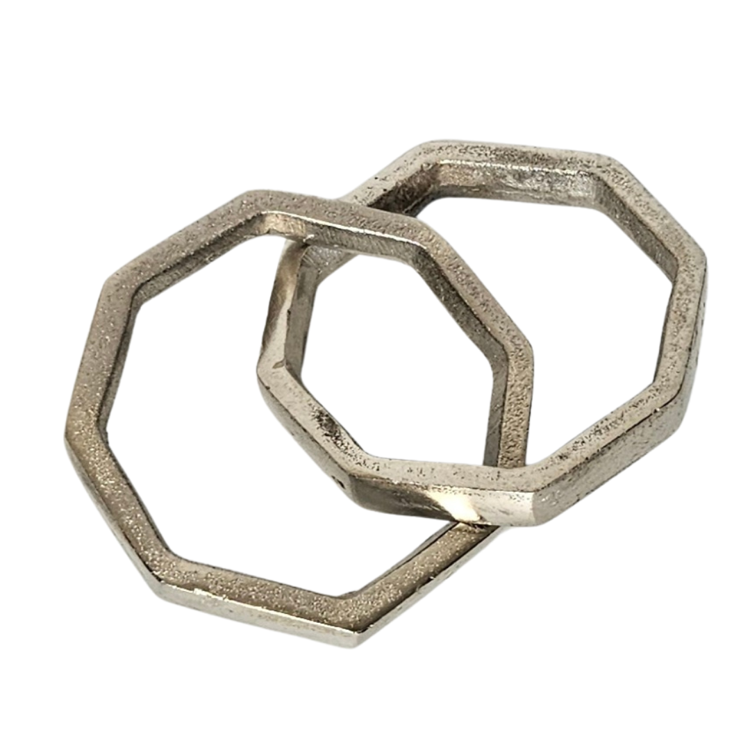 Silver 2 Ring Links - AllureAbode Décor 