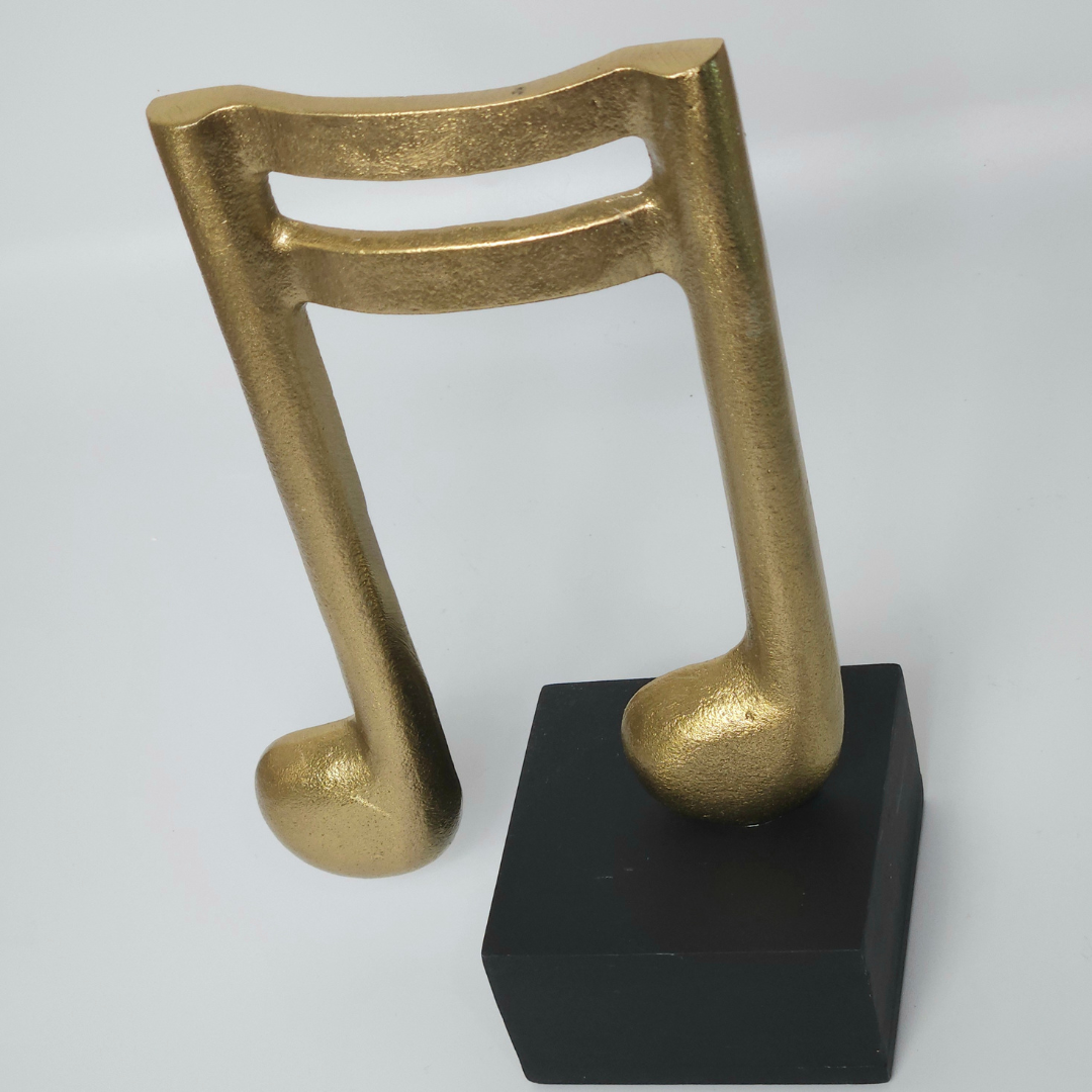Celebrate Your Love for Music with This Golden Eighth Note Sculpture - AllureAbode Décor 