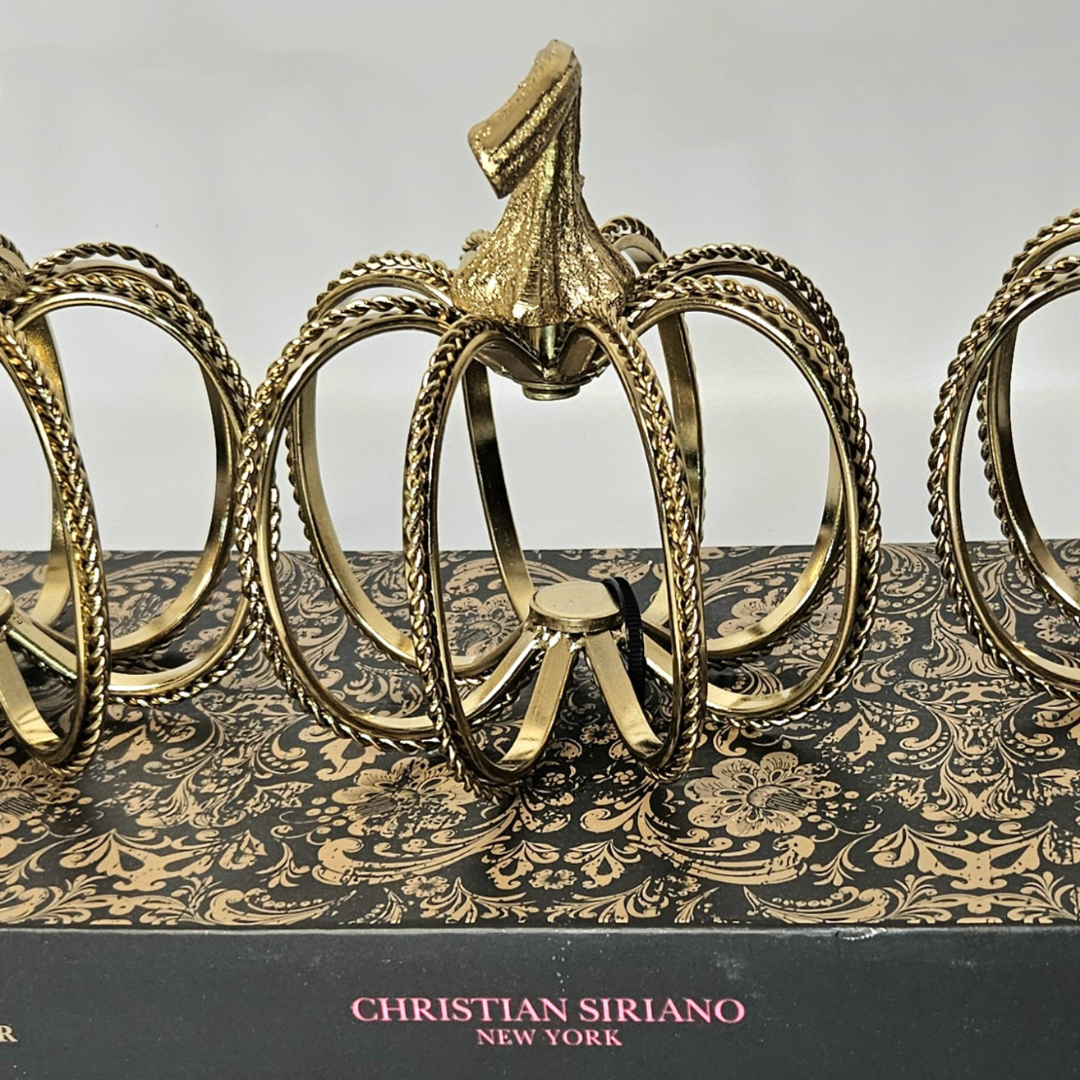 Gold Wire Rope Pumpkin Designer Accent by Christian Siriano - AllureAbode Décor 