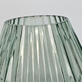 Exquisite Diamond-Cut Glass Vase with Green Luster – Perfect for Sophisticated Home Décor - AllureAbode Décor 