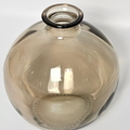 Smoky Brown Balloon Vase, 8” Recycled Glass for Eco-Chic Home Decor – Modern Vintage Appeal, Perfect for Shelves Tables - AllureAbode Décor 
