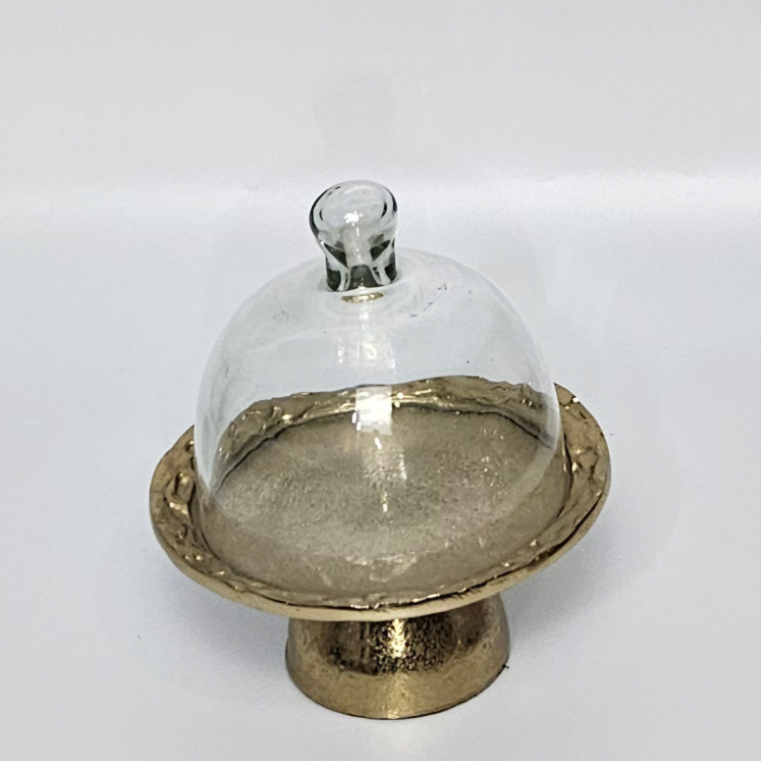 Small Brassie Bronze Bella Cloche Dome – Luxury Decorative Display for Keepsakes, Centerpieces, and Home Décor - AllureAbode Décor 
