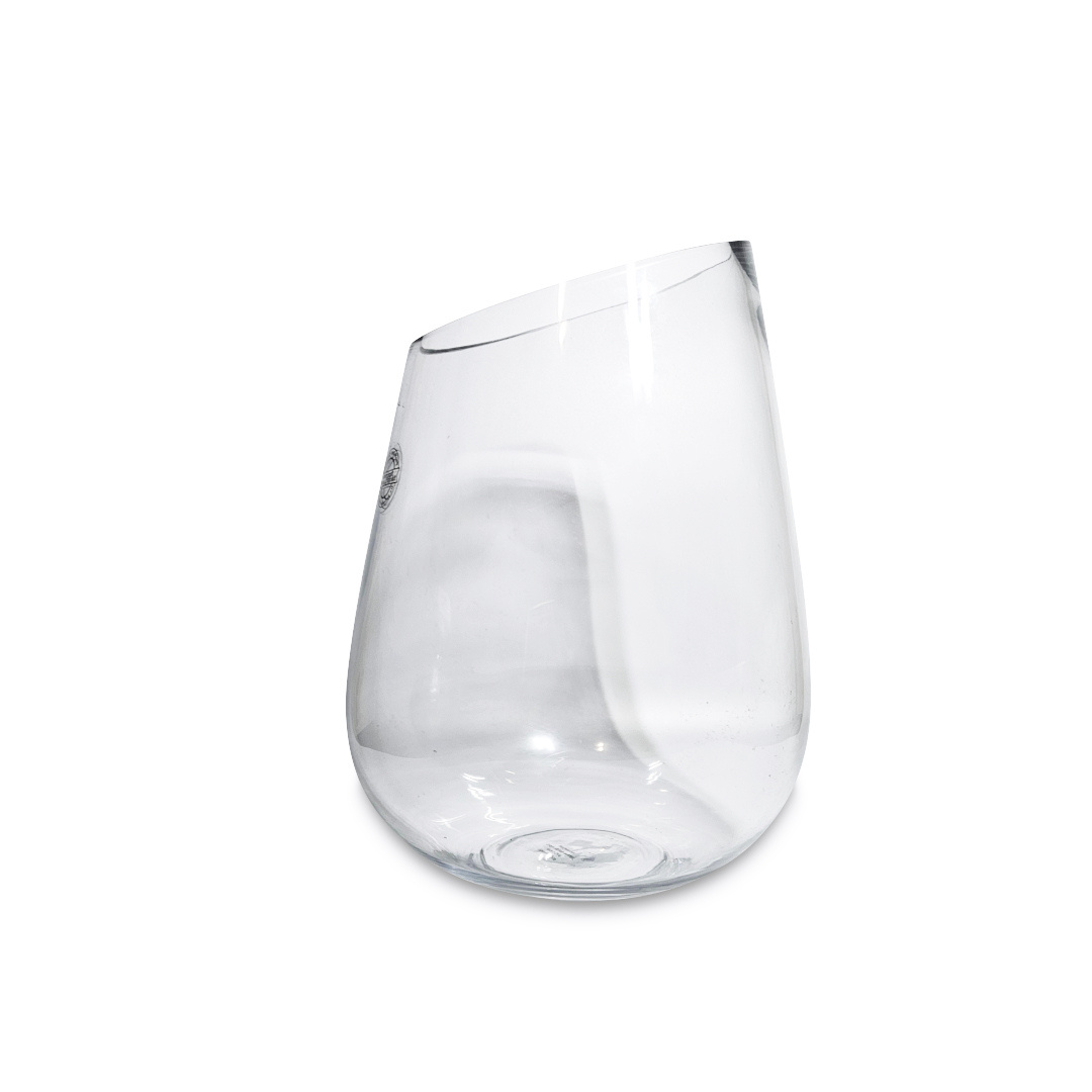 Oversized Slanted Tear Drop Vase – Elegant Centerpiece for Floral Arrangements - Modern Luxury Home Decor - AllureAbode Décor 