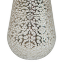 Luxury Mercury Dimpled White & Gold Glass Vase – 10.5