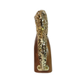 Wood & Gold Squirrel Figurine with Golden Acorn: - AllureAbode Décor 