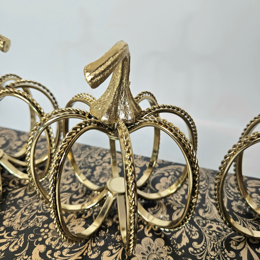 Gold Wire Rope Pumpkin Designer Accent by Christian Siriano - AllureAbode Décor 