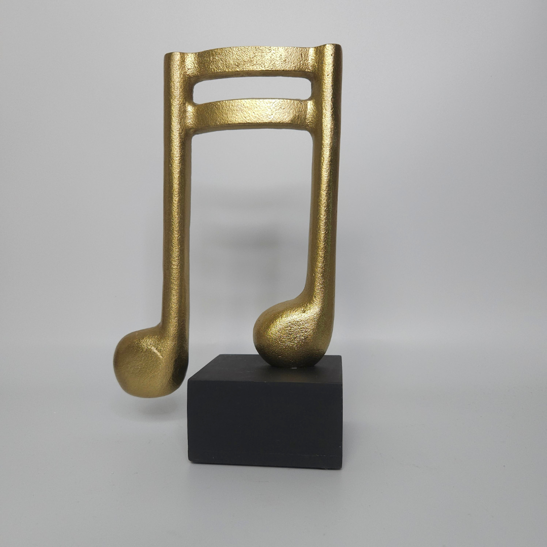 Celebrate Your Love for Music with This Golden Eighth Note Sculpture - AllureAbode Décor 
