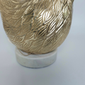 Golden Ceramic Rooster on Marble-Style Base – 9.5