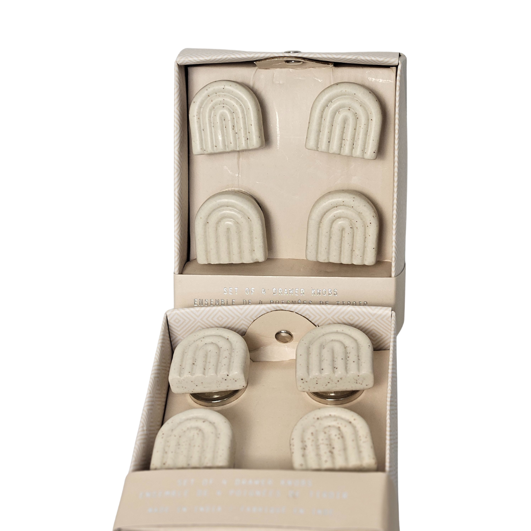 Boho Arch Terrazzo Ceramic Cabinet Knobs – Set of 4 - AllureAbode Décor 