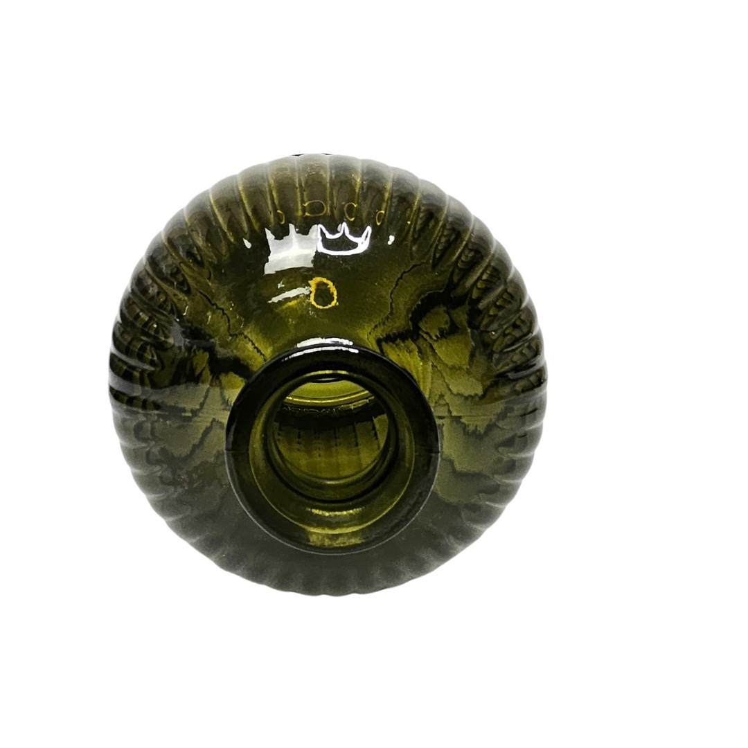 Hunter-Green Ribbed Glass Vase – 5.91" W × 5.91" L × 9.05" H – Light-Reflecting Statement Accent | Modern Home Decor - AllureAbode Décor 