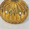 Autumn Elegance: Martha Stewart Textured Iridescent Orange Glass Pumpkin – Premium Autumn Centerpiece with Gold Hardware | Fall Deco – Halloween _ Thanksgiving Decor - AllureAbode Décor 