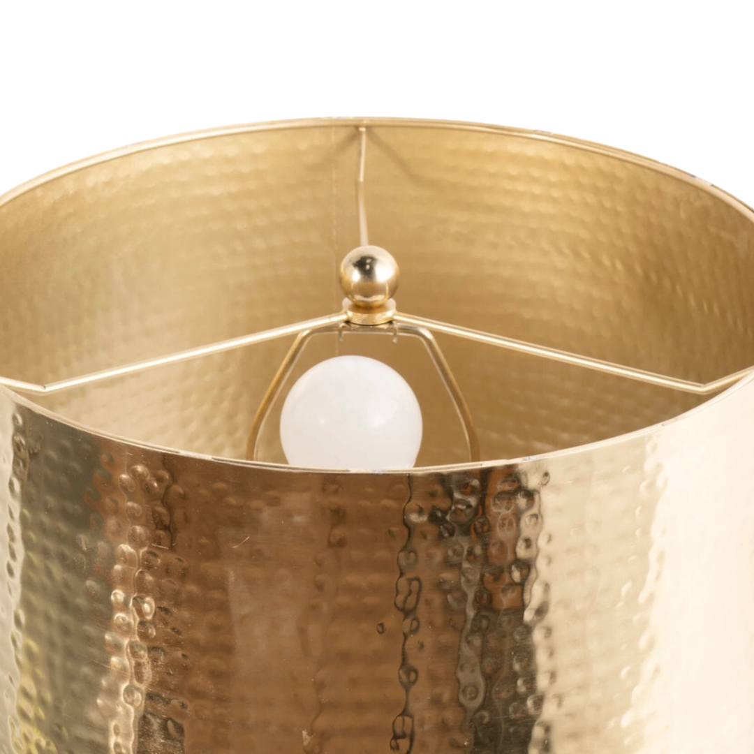 Modern Table Lamp with Metal Drum Shade – Stylish Lighting for Living Rooms & Bedrooms - AllureAbode Décor 