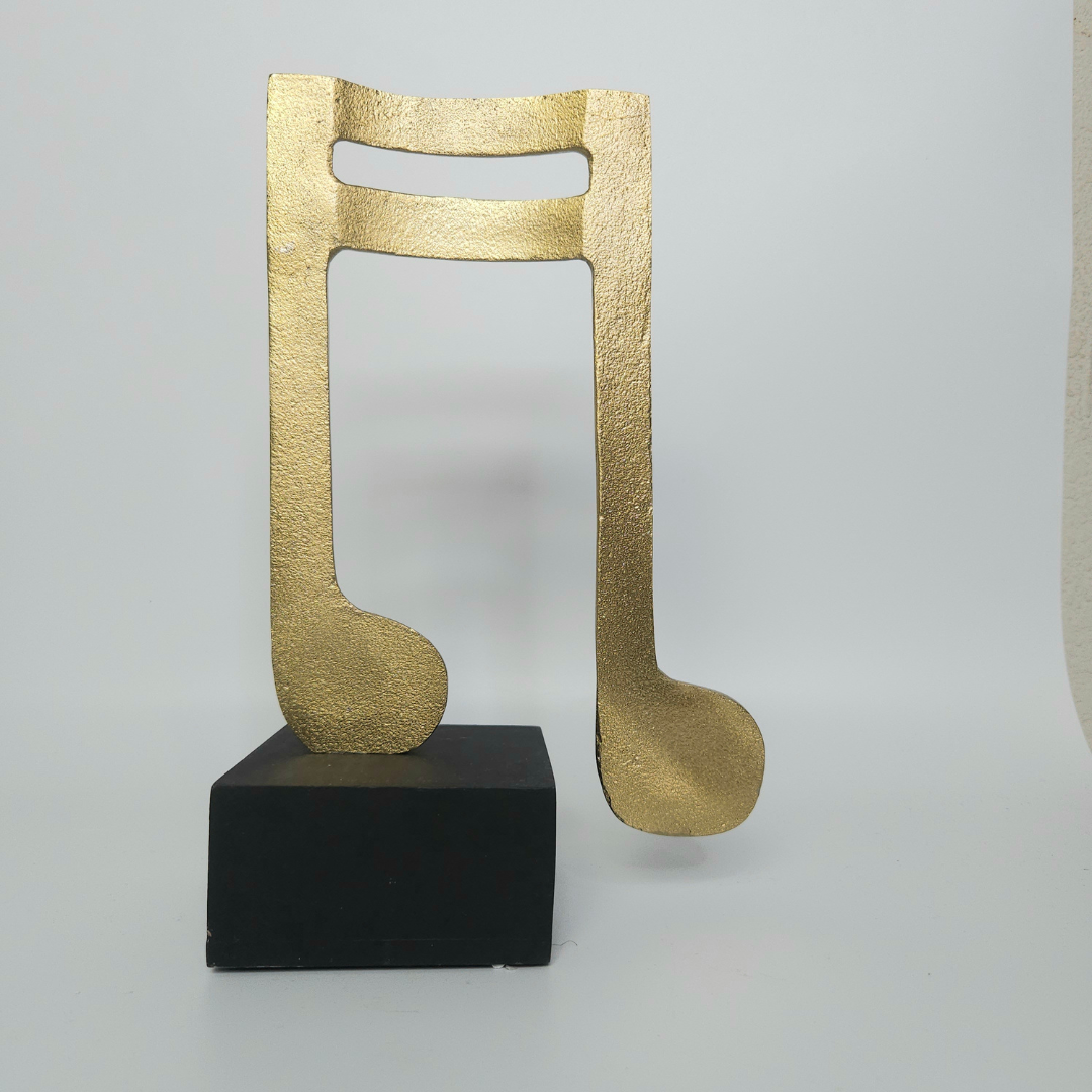 Celebrate Your Love for Music with This Golden Eighth Note Sculpture - AllureAbode Décor 