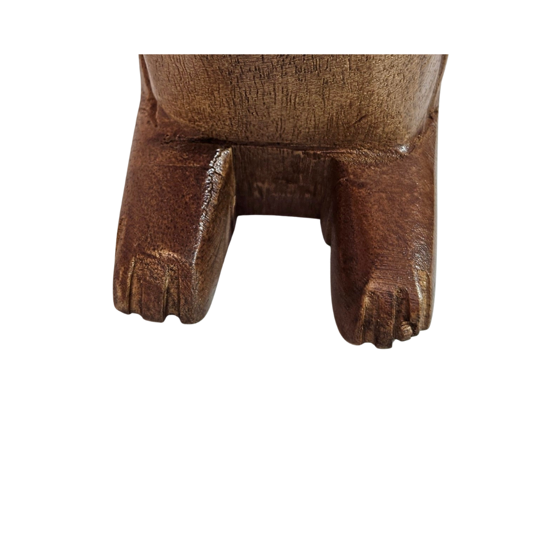 Wood & Gold Squirrel Figurine with Golden Acorn: - AllureAbode Décor 