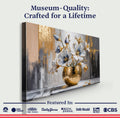 Magnolia Bloom in Gold – Abstract Luxury Floral Wall Art - AllureAbode Décor 