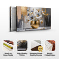 Magnolia Bloom in Gold – Abstract Luxury Floral Wall Art - AllureAbode Décor 