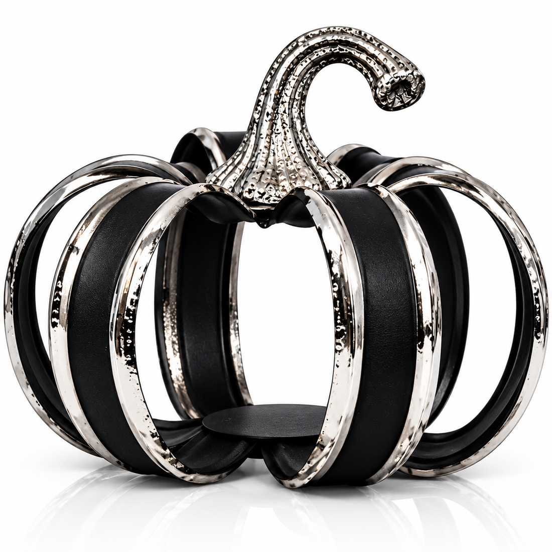 Christian Siriano Nickel Steel and Black Pumpkins Set – Luxe Seasonal Décor