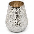 Luxury Hammered Mercury Glass Vase | White & Gold Decorative Vase | Modern Glam Home Décor Centerpiece - AllureAbode Décor 