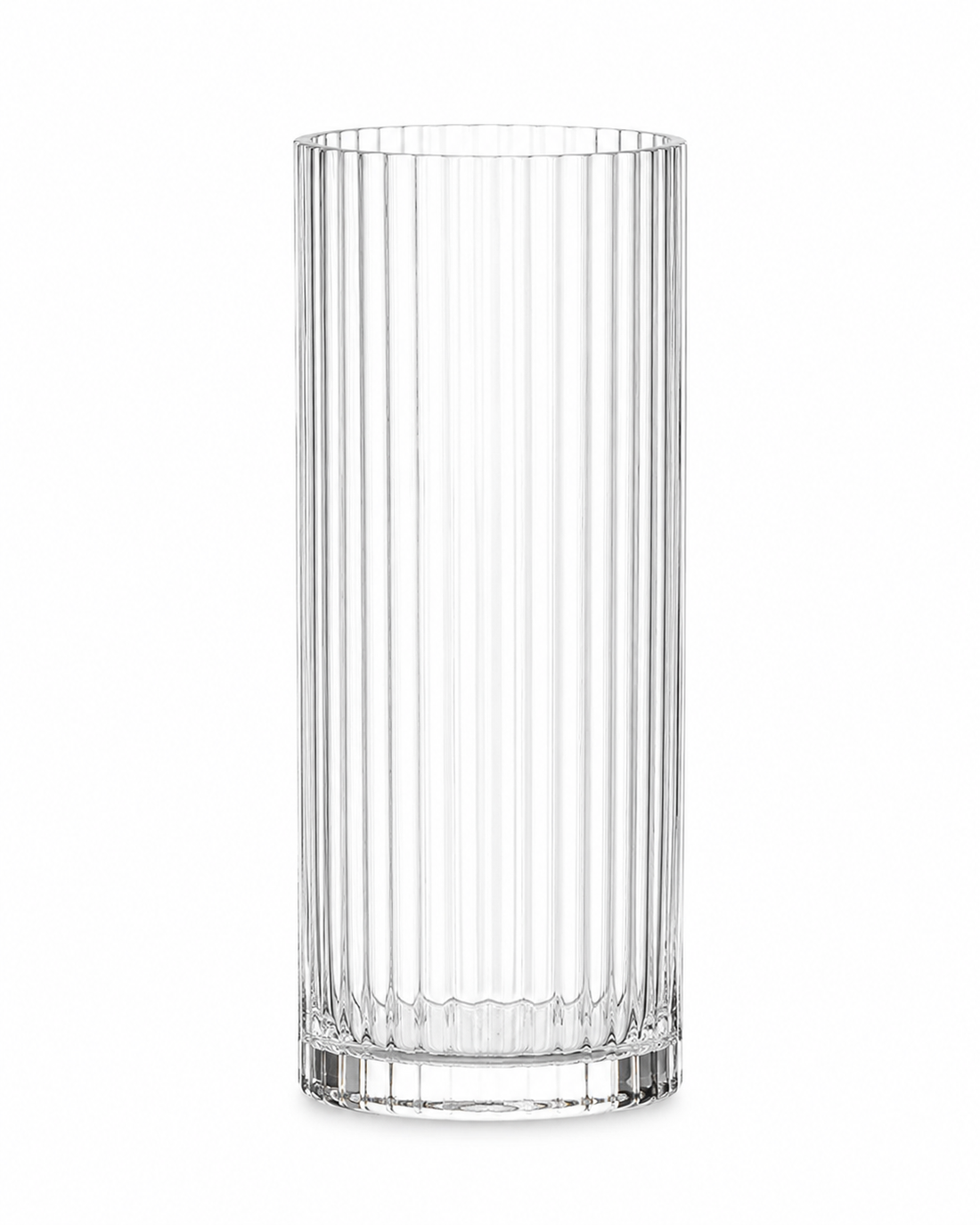 14" Ribbed Cylinder Vase – Modern Elegance Redefined | Modern and Luxury Interiors - AllureAbode Décor 