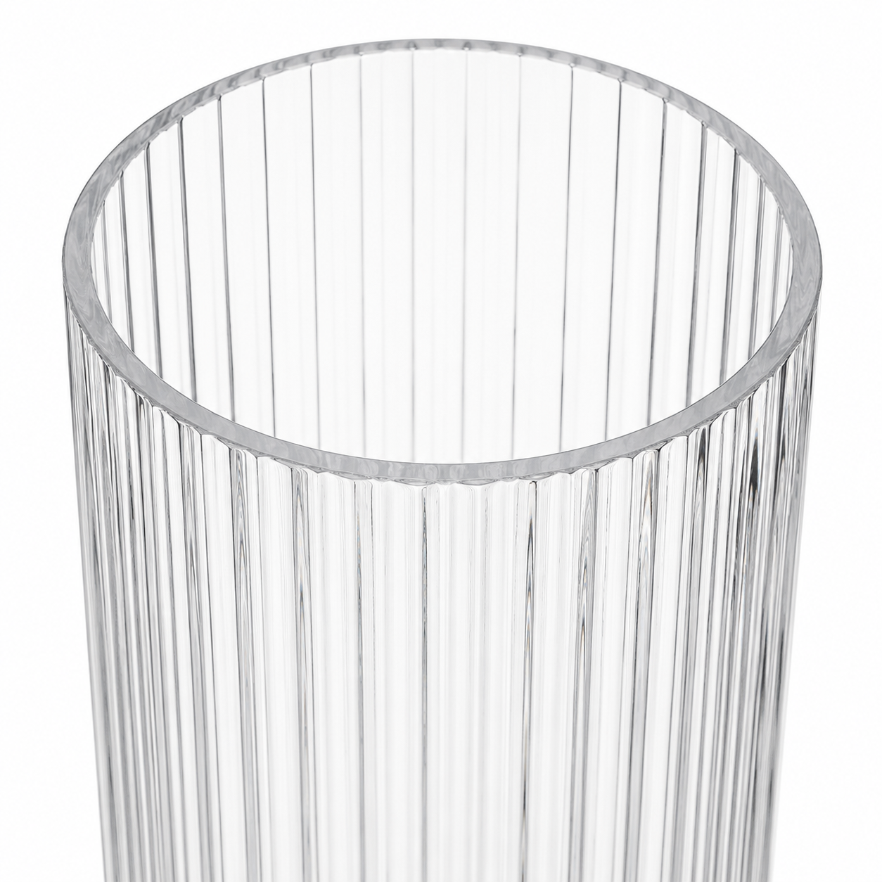 14" Ribbed Cylinder Vase – Modern Elegance Redefined | Modern and Luxury Interiors - AllureAbode Décor 