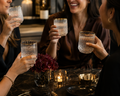 Premium Glass Ribbed Tumblers | 13oz Cocktail Glassware with Gold Accents Premium Set of 4 - AllureAbode Décor 
