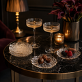 Clear Textured Flower Dessert Plates Set of 4 | Elegant Floral Tableware | Stylish and Versatile Serving Dishes - AllureAbode Décor 