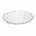 Clear Textured Flower Dessert Plates Set of 4 | Elegant Floral Tableware | Stylish and Versatile Serving Dishes - AllureAbode Décor 