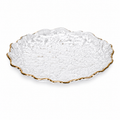 Clear Textured Flower Dessert Plates Set of 4 | Elegant Floral Tableware | Stylish and Versatile Serving Dishes - AllureAbode Décor 