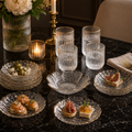 Clear Textured Flower Petal Dessert Bowl Set of 4 | Elegant Serving Bowls | Luxury Dessert Bowls - AllureAbode Décor 