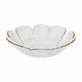 Clear Textured Flower Petal Dessert Bowl Set of 4 | Elegant Serving Bowls | Luxury Dessert Bowls - AllureAbode Décor 