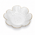 Clear Textured Flower Petal Dessert Bowl Set of 4 | Elegant Serving Bowls | Luxury Dessert Bowls - AllureAbode Décor 