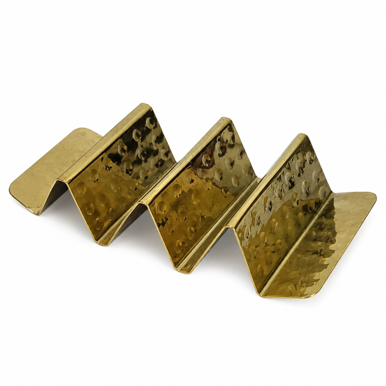 Gold Dimpled Taco Stand Racks – Luxury 2-Piece Set for Elegant Entertaining and Serving-Bar Collection - AllureAbode Décor 