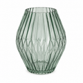 Exquisite Diamond-Cut Glass Vase with Green Luster – Perfect for Sophisticated Home Décor - AllureAbode Décor 