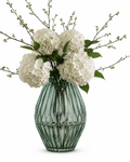 Exquisite Diamond-Cut Glass Vase with Green Luster – Perfect for Sophisticated Home Décor - AllureAbode Décor 