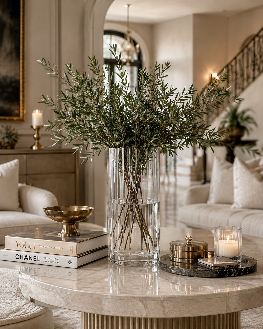 14-Inch XL Ribbed Cylinder Vase – Modern Elegance Redefined | Modern and Luxury Interiors - AllureAbode Décor 