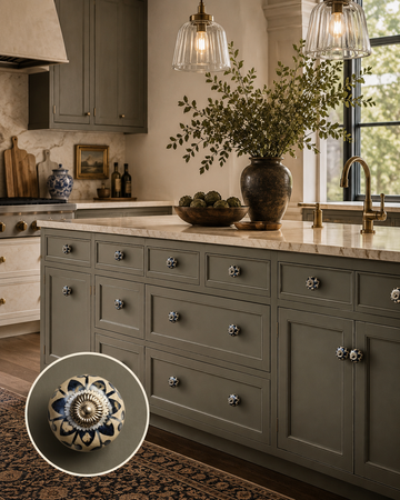 Luxury Pearl Tomato Knobs – Silver Chrome & Metallic Floral  – Set of 12 - AllureAbode Décor 
