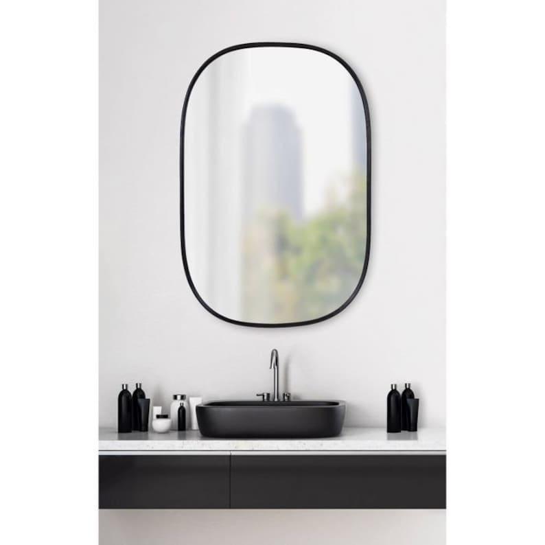 Modern Rectangular LED Mirror – Handmade Asymmetrical Wall Decor - AllureAbode Décor 