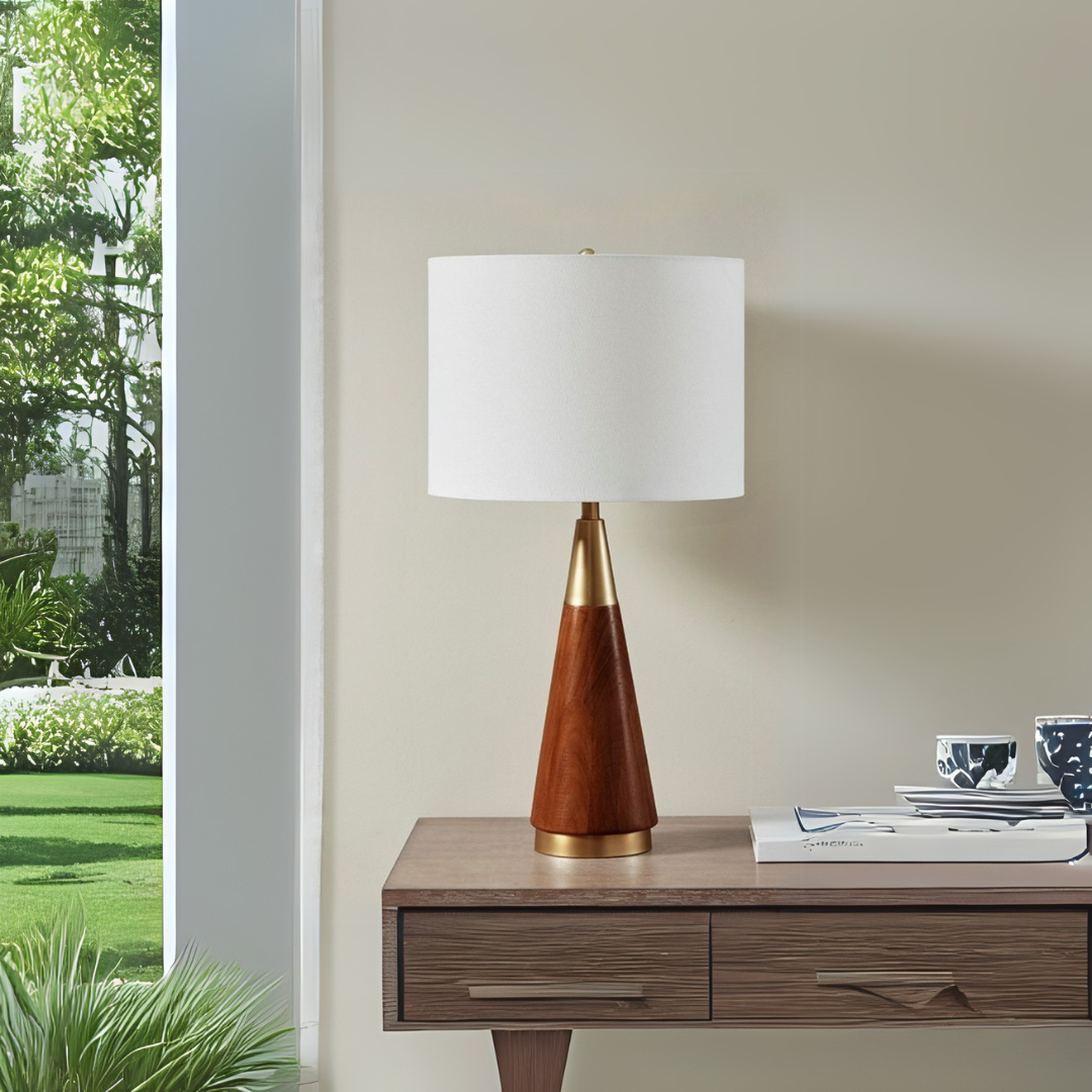 Mid Century Modern Gold Table Lamp – Stylish & Functional Lighting - AllureAbode Décor 